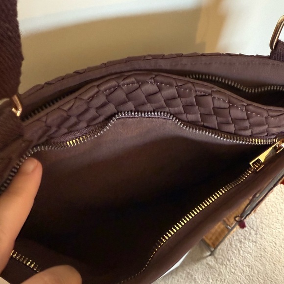 NWT Anthropologie Daily Practice Adjustable Woven Crossbody Bag Chocolate Brown - Picture 4 of 10